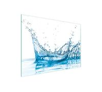 DarHaus Couvercle pour plaque de cuisson universelle en céramique, à induction, Planche à découper en verre 30 x 22 cm, protection anti-éclaboussures, plaque en verre, cuisine, Eau Bleu