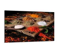 DarHaus Plaque de protection pour plaque de cuisson - 80 x 52 cm - 1 pièce - Protection contre les éclaboussures - Planche à découper - Épices Bois