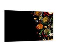 DarHaus Plaque de protection pour plaque de cuisson - 80 x 52 cm - 1 pièce - Protection contre les éclaboussures - Planche à découper - Épices Coloré