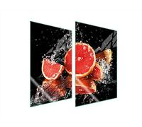 DarHaus Plaque de protection universelle pour plaque de cuisson 2x35x52cm Pour plaques de cuisson Protection contre les éclaboussures Planche a découper en verre trempé Décoration, Pamplemousse Noir