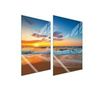 DarHaus Plaque de protection universelle pour plaque de cuisson 2x35x52cm Pour plaques de cuisson Protection contre les éclaboussures Planche a découper en verre trempé Décoration, Plage Soleil