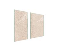 DarHaus Plaque de protection universelle pour plaque de cuisson 75 x 52cm 2 pièce Pour plaques de cuisson Protection contre les éclaboussures Planche a découper en verre trempé, Ardoise Beige