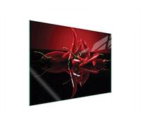 DarHaus Plaque de recouvrement, 70 x 52 cm, en verre, pour cuisinières électrique, à induction, convient comme décoration, protection anti-éclaboussures ou planche à découper, Chili Rouge