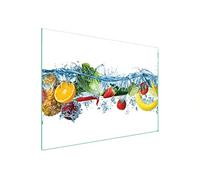 DarHaus Plaque de recouvrement, 70 x 52 cm, en verre, pour cuisinières électrique, à induction, convient comme décoration, protection anti-éclaboussures ou planche à découper, Fruit Légumes