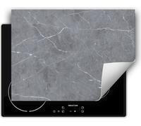 DarHaus Plaque de recouvrement pour cuisinière 70x52 cm Tapis antidérapant Enroulable, gris - Marbre