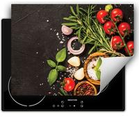 DarHaus Plaque de recouvrement pour four 70x52 cm Tapis antidérapant Enroulable, Épices - Tomate