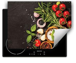 DarHaus Plaque de recouvrement pour four 70x52 cm Tapis antidérapant Enroulable, Épices - Tomate