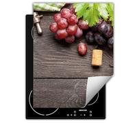 DarHaus Tapis de protection en vinyle pour cuisinière à induction 40x52 cm - raisin - bois