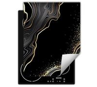 DarHaus Tapis de protection vinyle cuisinière induction 40x52 cm noir | marbre