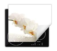 DarHaus Tapis protection plaque induction 60x52 cm blanc orchidée | Protège plaque