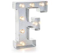 Darice 5915-707 Lettre F Lumineuse LED Métal Argent 26,6 x 20 x 5 cm