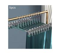(Dark Green, Multicolor) 5Pcs Dual Clip Design Pants Underwear Hanger Non Slip High Manganese Steel Skirt Clothes Hanger - Li