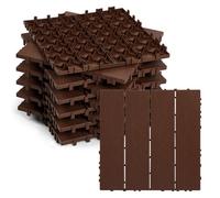 Daromigo 44x Dalles en plastique, Dalles clipsables Dalles de terrasse, 4 m² 30 x 30 cm marron DALLAGE