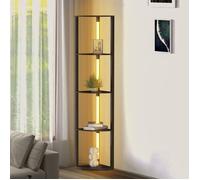 Daromigo étagère pour lampadaire, 4 étagères en bois, secteur,163 cm avec télécommande, noir, LED dimmable LAMPADAIRE