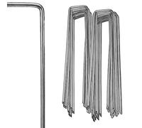 Daromigo Lot de 300 piquets d'ancrage au Sol Anti-Rouille - Piquets en Acier - Longueur : 150 mm - Largeur : 25 mm - Diamètre : 2,8 mm - Piquets en Acier galvanisé pour Toile Anti-Mauvaises Herbes