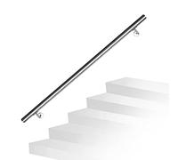 Daromigo Main courante escalier en acier inoxydable - Rampe murale avec support mural et embouts - Rampe d'escalier intérieure et extérieure - Longueur : 120 cm