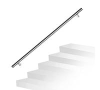 Daromigo Rampe d'escalier en acier inoxydable - Rampe murale - Avec support mural et embouts - Rampe d'escalier intérieure et extérieure - Pour escaliers, parapet, balcon - Longueur : 150 cm