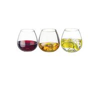 Dartington Crystal www. Gobelet fabriqué à la main Lot de 3 verres à vin sans pied contemporain en verre à Whisky Vin boissons gazeuses