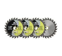 DARTOTEK Disque à tronçonner le bois en carbure TCT 24T Lame de scie circulaire à dents pointues pour des coupes durables dans le bois, le plastique et les matériaux tendres 85mm 4pièces