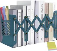 DARUITE Serre Livre, Métal Cale Livre avec Un Porte Stylo Amovible, Bleu | Réglable, Presse Livres pour Maison ole, Bureau, Bibliothèque, Idéal pour Dossiers, Magazines, Élèves, Enseignants