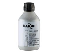 DARWI - DA2300250080C - Un flacon d'Encre à Dessiner transparente et lumineuse - Pour Enfants - Coloris Argent - 250 ML - DARWI CRISTALINE - Aquarellable après séchage