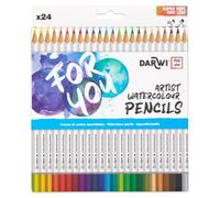Darwi For You boite de 24 crayons de couleur aquarellables - Assortiment
