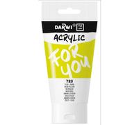 Darwi For You tube de peinture acrylique 75 ml - Jaune fluo