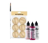 Darwi - Kit DIY 6 Boules de Noël à décorer + Peintures + Pinceau