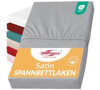 Darymex Drap-Housse 200x220 cm, Coton Satin, Gris Acier, Matelas 20 cm | Drap-housse satiné lisse et brillant, coton doux, maintien élastique, chambre, hôtel, maison d'hôtes
