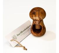 das Olivenholzbrett® Casse-noix avec filetage en bois d'olivier en forme de champignon/casse-noix en bois