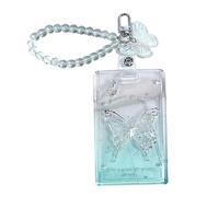 Dasbsug Porte-cartes transparent avec fermeture coulissante pour organiser et protéger vos cartes Pochette transparente étanche Protecteur de cartes tendance, a