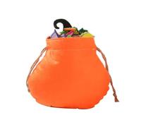Dasbsug Sac à bonbons en flanelle en forme de citrouille pour Halloween, tours ou friandises, pochettes de rangement en tissu doux avec poignée ergonomique, organiseurs d'accessoires de fête