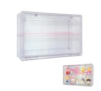 Dasellfa Petite Vitrine pour Collection Murale, Boîte de Présentation en Acrylique à 2 Niveaux pour Miniatures, Mini Figurines, Pop, Objets de Collection, DIY, Lego (Gris 32×9×21cm)