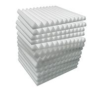 Dasertoe Lot de 12 panneaux acoustiques en mousse - Panneaux muraux insonorisants - 30 x 30 x 5 cm - Panneau insonorisant haute densité pour murs - Blanc