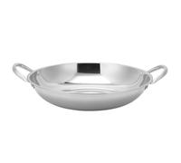 DASHUMIL Wok Inox à Double Poignées en Acier Inoxydable, Cuisson Rapide | Creuset Wok, Wok Cuisine Maison, Poignées Stables Anti-brûlure, Usage la Cuisine et Présent D'emménagement