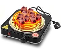 DASIAUTOEM Allume-charbon électrique 1000 W pour chicha avec grille à charbon, plaque de cuisson électrique mobile pour charbon de coco, charbon de bambou, charbon de bois
