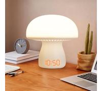 DASIAUTOEM Lampe de chevet tactile à intensité variable - 3600 mAh - LED champignon - Avec affichage de l'heure et fonction de minuterie - Lampe de table tactile à intensité variable - Lampe de chevet