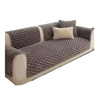 DASJKDI Housse de canapé Jacquard en Polaire Chaude, Lignes Courbes, avec Support antidérapant, for Salon, décoration Automne/Hiver pour Salon et canapé(Dark Grey,70x240cm)