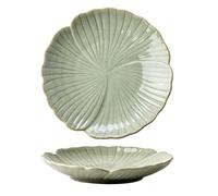 D'assiettes À Collation En Céramique,Design D'assiettes En Feuille De Lotus | Assiette à manger simple, pour la nourriture,la dinde,le fromage,passe au micro-ondes et au lave-vaisselle(Blanc)