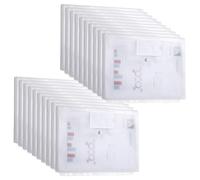 DATEFUN Pochette Plastique A4 Tridimensionnels 10pcs, Blanc | Pochette Transparente A4 Imperméable Pour 300 Feuilles, Perforée 11 Trous, Idéal Pour Bureau, École & Maison