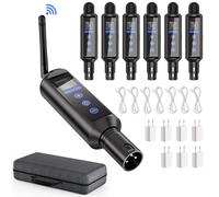 Datewink 1 pièces transmetteur DMX512 sans fil et 6 pièces récepteur Rechargeable avec boîte de rangement pour fête DJ Disco lumières de scène contrôle Black