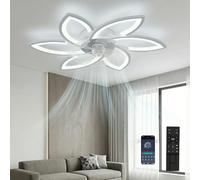 DATO Ventilateur de plafond avec lumière, plafonnier à ventilateur LED à intensité variable avec télécommande Ventilateur plafond silencieux à 6 vitesses, rotation inverse (78 cm)