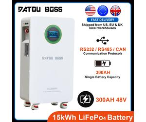DATOUBOSS 15kwh lifepo4 batterie 300Ah 48V 8000 Cycles Support avec écran tactile Datouboss amovible LiFePo4 pour utilisation sur RV DT-48V-15KWh