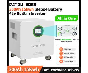 DATOUBOSS 15kwh lifepo4 batterie 48v et onduleur intégré 6200W avec écran tactile LCD amovible avec roues roulantes DT-48V-6200W-15KWh