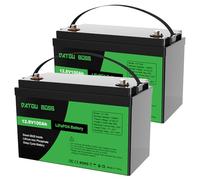 DATOUBOSS 2 * Batterie 12V 100Ah LiFePO4, Batterie Lithium avec BMS 100A, 4000-15000 Cycles Profondes, 1280Wh Energie, Prise en Charge en Connexion Série/Parallèle, pour Camping-Car, Système Solaire