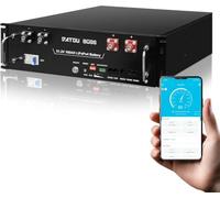 DATOUBOSS Batterie LiFePO4 48 V 100 Ah 5,12 kWh, 15 000+ cycles, batterie serveur rack 3U avec contrôle Bluetooth et application, 100 A Smart BMS, RS485/CAN, pour système PV, hors réseau, maison et