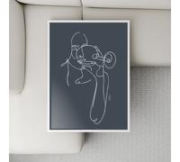 Dauartwork - Admirable - Taille : 35x50cm - Bleu poussiéreux