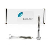 DAUMLINK Vis à Bois Tire-fonds DIN 571 Inox A2-70 M6x50, 25 piéces | Lot de 25, Vis hexagonales, Fixation lourde
