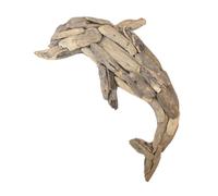 Dauphin en Bois Flotté 60cm Décor Mural Esprit ""Bord de Mer""
