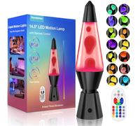 Davalampa Lampe a Lave LED 17 Changement de Couleur avec Télécommande. Lampes à mouvement liquide pour Enfants Adultes. Lampe d'ambiance originale 14,5 pouces. Cadeau Anniversaire Noel Lumière (Noir)
